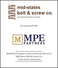 Mid States Bolt and Screw Co. Recapitalizes with MPE Partners. 