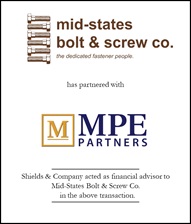 Mid States Bolt and Screw Co. Recapitalizes with MPE Partners. 