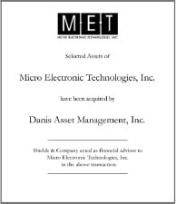 Micro Electronic Technologies, Inc.. 